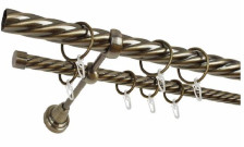 Карниз металлический крученый d25 мм СМ-2998-2Р хром матовый 1,8 м