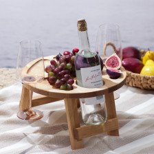 Столик-поднос для вина с менажницей и складными ножками на 2 персоны 32×1,8 см Береза 7314695