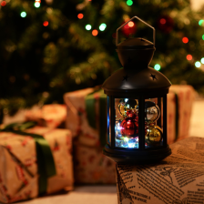 Фонарь со светодиодной гирляндой внутри RGB Режим мигания ULD-L1220-010-DTB-RGB BLACK