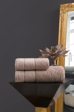 Полотенце люкс в полоску VAROL Размер: 50х90, Цвет: Бежевый