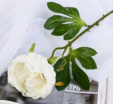 Цветок искуственный Пышный пион 7х47см белый 