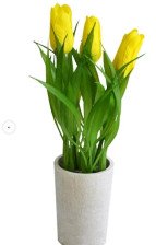 Цветок Тюльпаны в горшке желтые мини 21 см 16-0108