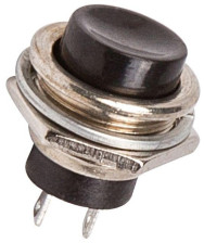 Выключатель-кнопка ON-OFF металл черная 220В 2А(2с) d16.2 36-3350