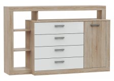 Комод Ангара Белый глянец/Сонома 1602х1040х476мм