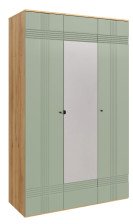 Шкаф 3-дверный Вега Саксония Дуб золотой крафт/серо-зеленый