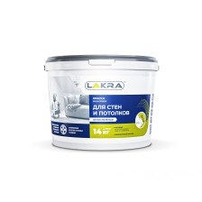 Краска для стен и потолков белоснежная матовая (14кг) Лакра