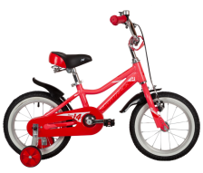 Велосипед NOVATRACK 14" NOVARA алюминий, коралловый, передний ручной, задний ножной тормоз, короткие крылья, полная защита цепи