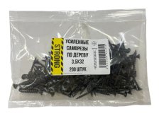 Саморез 3,5х32 для крепления ГКЛ к дереву усиленный 200 шт/уп пакет