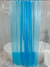 Штора для ванной комнаты 180х180см 3D-эффект SweetSun Sguare ГОЛУБАЯ 3D.SQ.BL