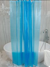 Штора для ванной комнаты 180х180см 3D-эффект SweetSun Sguare ГОЛУБАЯ 3D.SQ.BL