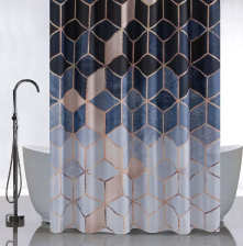 Штора для ванной комнаты 180х180см САНАКС КУБЫ синие, без колец 01-88