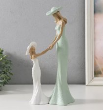 Сувенир Мама с дочкой зеленый 15,5х,9,5х30см 9759398