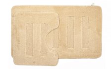 Комплект ковриков для ванной комнаты AQUA-PRIME Melany 2 шт 60х100/50х60см 20мм (кремовый) 