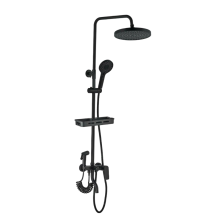 Стойка душевая со смесителем, гигиеническим душем FS08В-PVD латунь, оружейная сталь EvaGold