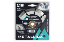 Диск алмазный 115x22,2x1,9x10 сегментный по бетону кирпичу METALLICA Optima 900246