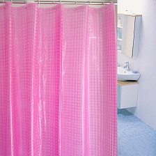 Штора для ванной комнаты 180х180см 3D-эффект SweetSun РОЗОВАЯ 10012-5