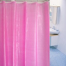 Штора для ванной комнаты 180х180см 3D-эффект SweetSun РОЗОВАЯ 10012-5