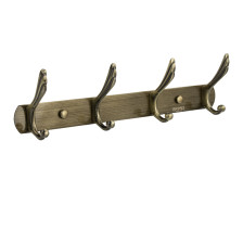 Вешалка 4 крючка BRIMIX на усиленной планке, бронза 564-В