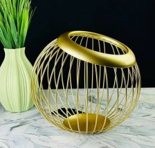 Фруктовница/конфетница 25см LENARDI металл золотой 401-084