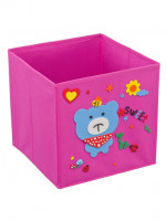 Кофр с аппликацией "Мишка с пчелкой", розовый Размер: Д300 Ш300 В300, Цвет: Розовый
