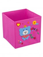 Кофр с аппликацией "Мишка с пчелкой", розовый Размер: Д300 Ш300 В300, Цвет: Розовый