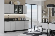 Кухня Николь 2,0/900м Холст белый