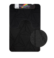 Коврики для ванной комнаты CАНАКС Cross-Loop (2шт) 50х80см 50х40см однотонный черный 00852