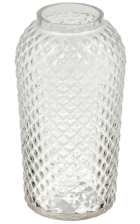 Ваза стеклянная Глория 12,5х23,5 см прозрачная