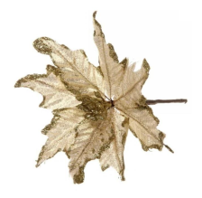 Ветка-декор новогодний Пуансеттия Метелица 15см золото 196-956