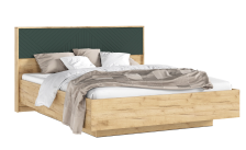 Кровать парящая Флэш 1,6м с ПМ Браш Мени Грин/Дуб крафт