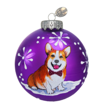 Украшение новогоднее Шар стекло 8см Корги КУ-80-244096
