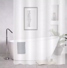 Штора для ванной комнаты 180х180см САНАКС PEVA БЕЛАЯ с кольцами 06-09