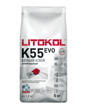 Клей плиточный белый LitoPlus К55 (5кг) Литокол