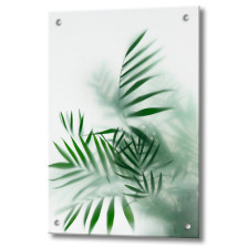 Экран кухонный "Листья за стеклом" 900х600х4мм (стекло закал)