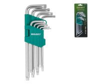 Набор ключей имбусовых Torx Т10-Т50 длинные 9шт ВОЛАТ 11020-09