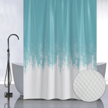 Штора для ванной комнаты 180х180см САНАКС БИРЮЗОВЫЙ ПЕРЕХОД, с тиснением, без колец 05-02