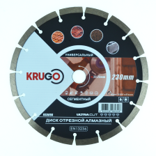 Диск алмазный 230х22,23х2,6х12 сегментированный кирпич бетон гранит KRUGO RSA09A