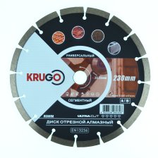 Диск алмазный 230х22,23х2,6х12 сегментированный кирпич бетон гранит KRUGO RSA09A