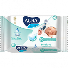 Салфетки влажные AURA 60 шт Ультра комфорт