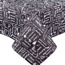 Скатерть рогожка Правила кухни Цвет: Серый, Размер: 145х180