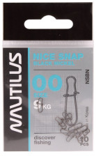 Застежка Nautilus Nice Snap нержавеющая сталь размер №00, тест 9кг