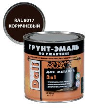 Грунт-эмаль по ржавчине гладкая коричневая RAL 8017 (0,75л) Dali