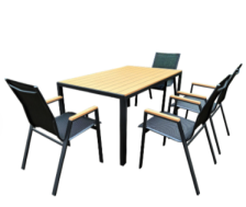 Набор мебели искусственный ротанг Сан Ремо WW-086C/086T(стол+4 стула) черный