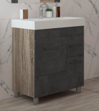 Тумба с раковиной Catherine -65 серый камень 