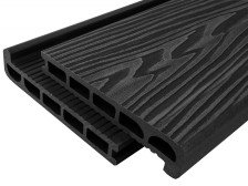 Ступень узкая (полуступень) T-DECKS PREMIUM 3D графит брашированная (3000х170х25 мм)