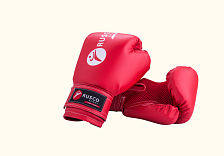 Перчатки боксерские Rusco 10oz, кожзам, красный 1/20