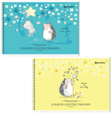 Альбом для рисования 32 л А4 Brauberg Ёжики, на гребне