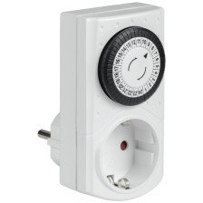 Розетка с таймером механический РТМ-1 30мин 24ч 48on/off 16А IP20 IEK