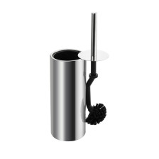 Ерш для унитаза в стакане круглый с изогнутой щеткой, нерж сталь 1007