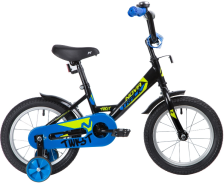 Велосипед NOVATRACK 14" TWIST черный, тормоз ножной, крылья короткие, полная защита цепи